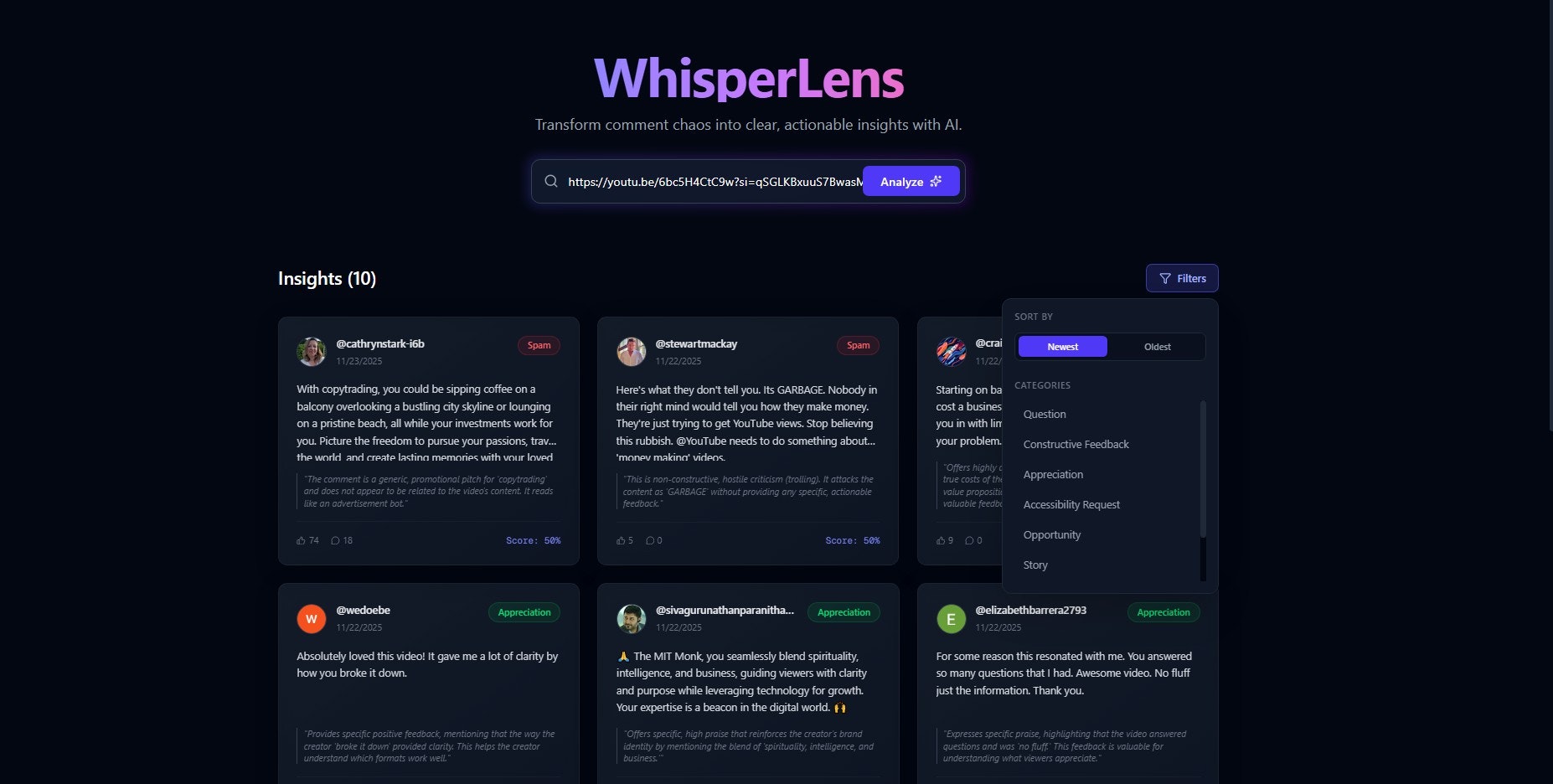 WhisperLens - Screenshot 2 showing product features and functionality