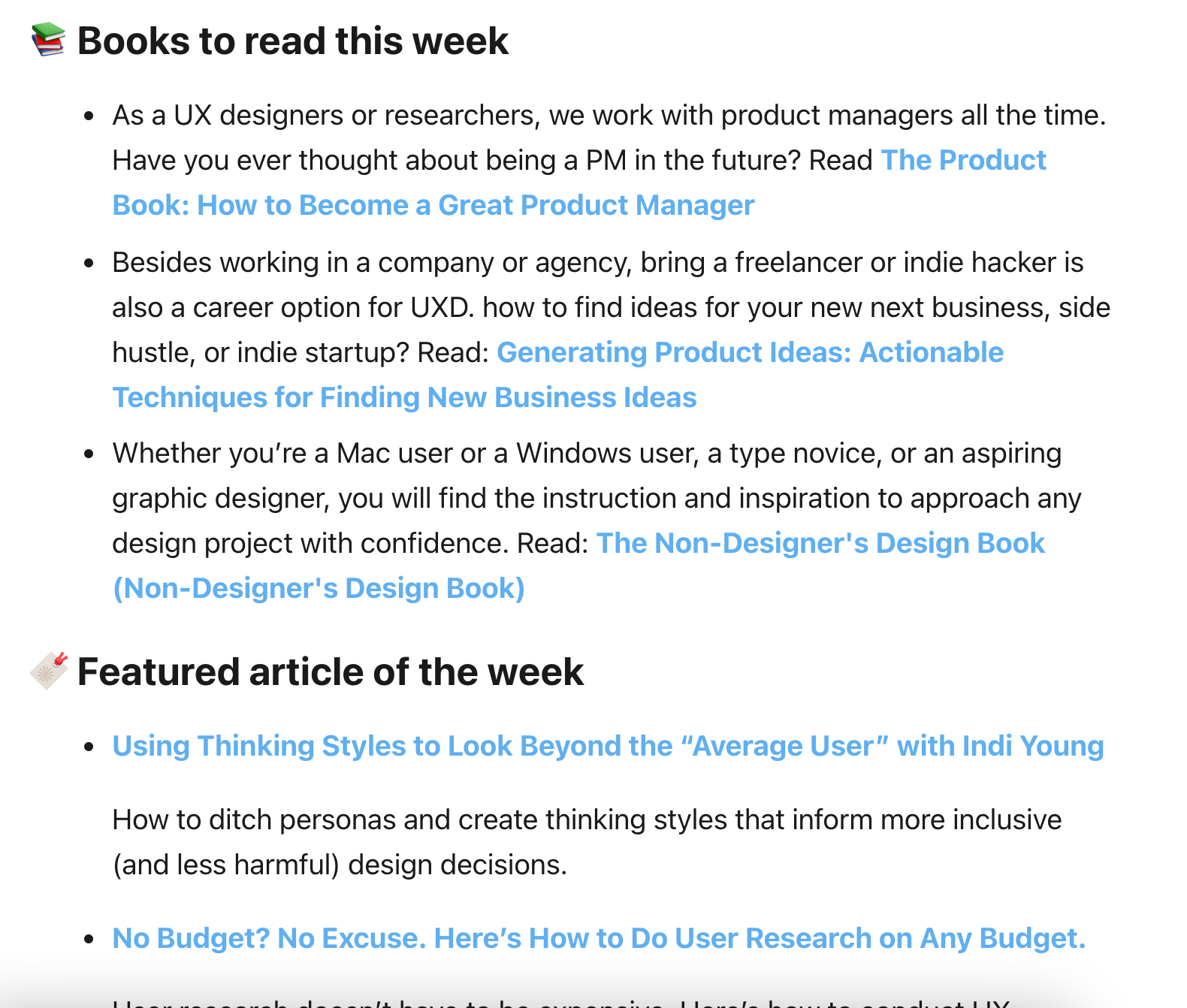 TOP UX LIST Weekly Update gallery image