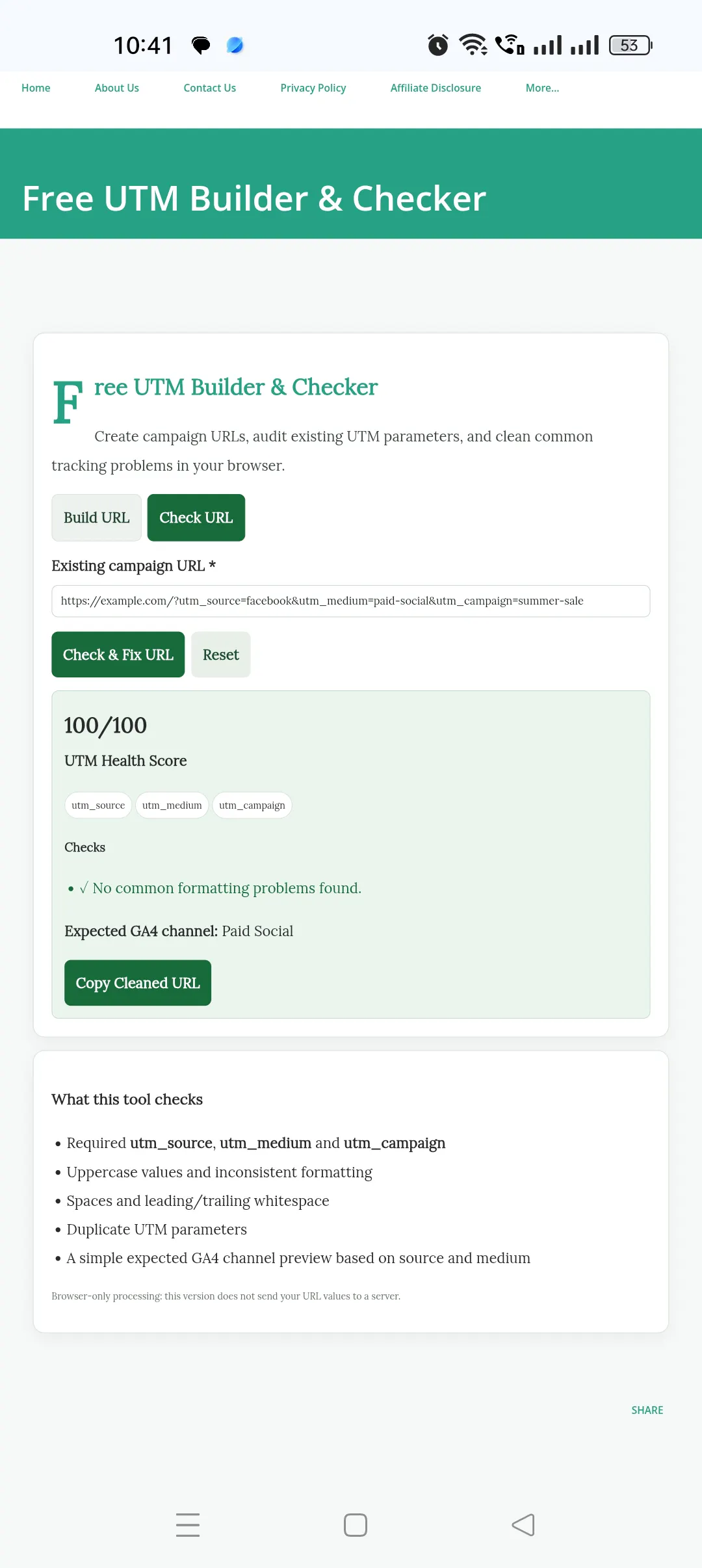 Free UTM Builder & Checker gallery image