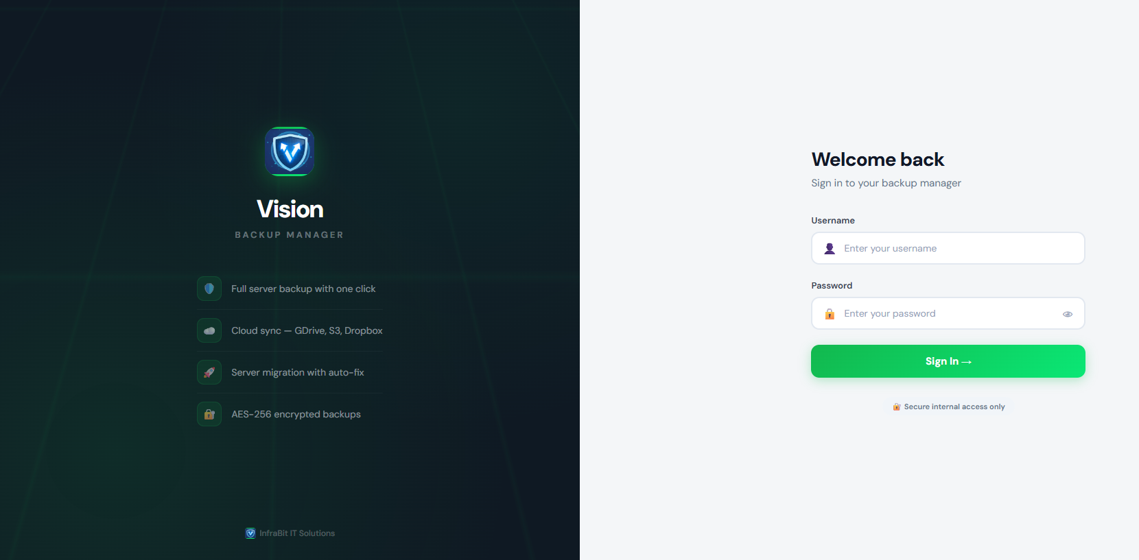 Vision Backup Manager - Product Hunt launch logo and brand identity