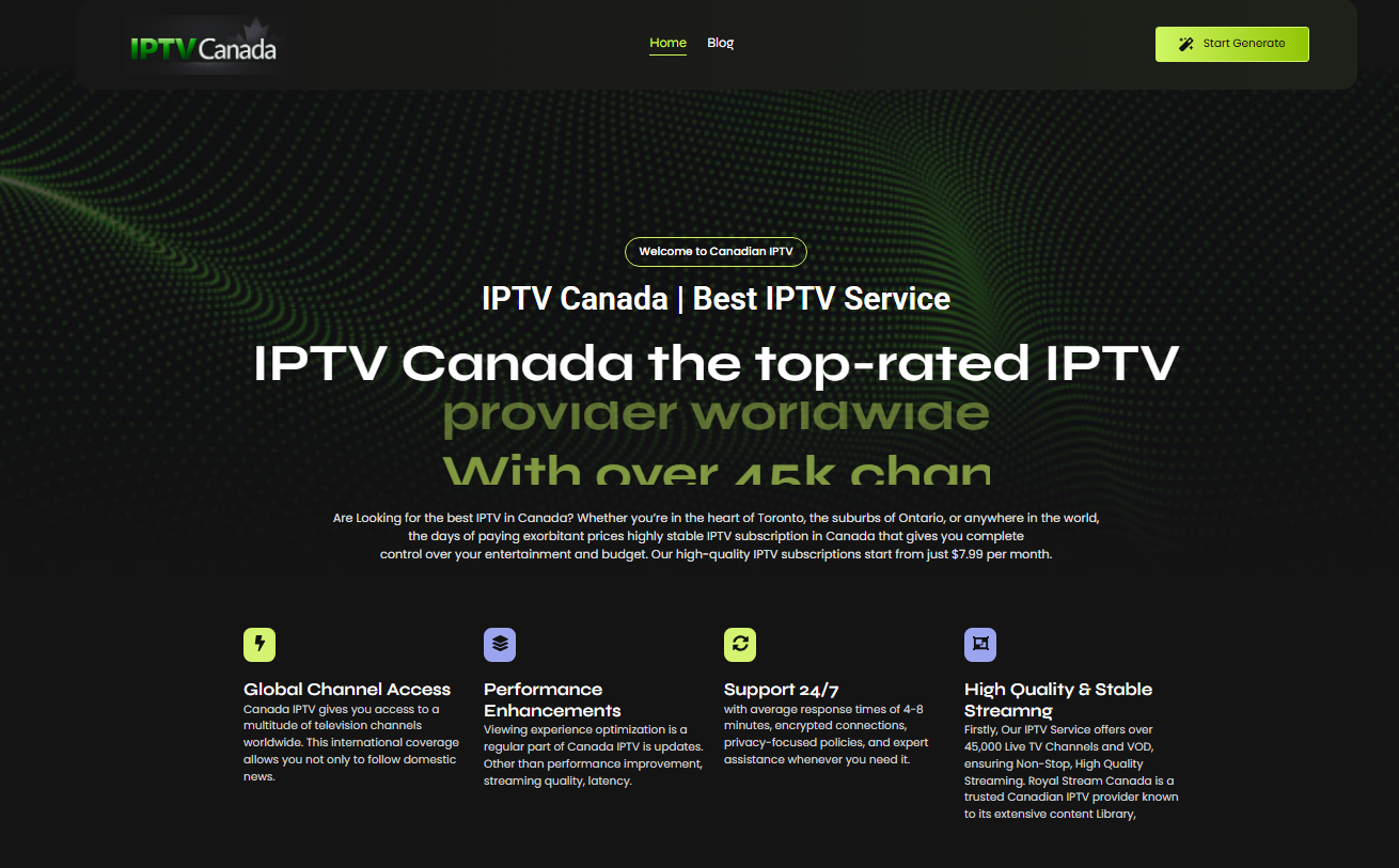 IPTV Canada 2026:  - Main product screenshot demonstrating key features and user interface