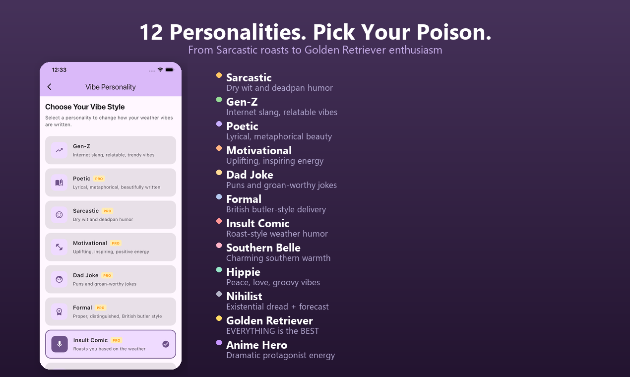 Vibe Weather: Forecasts with Personality gallery image