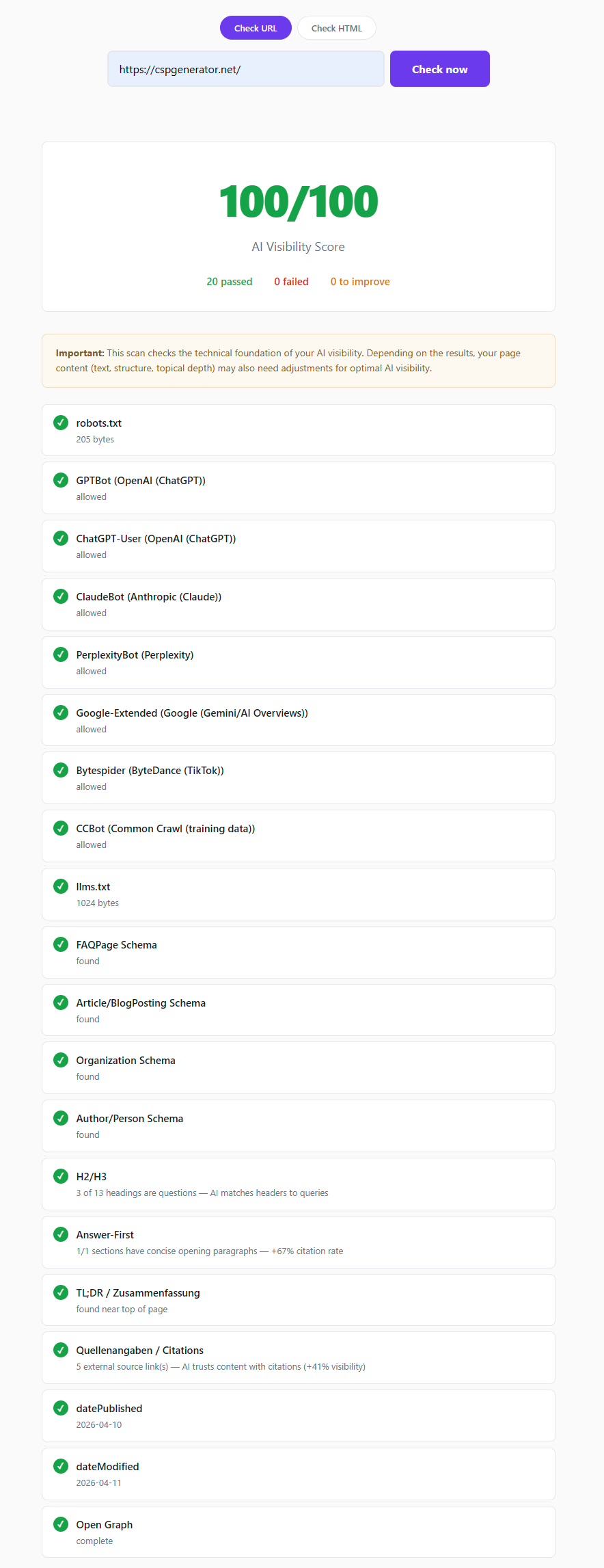 AI Visibility Check gallery image