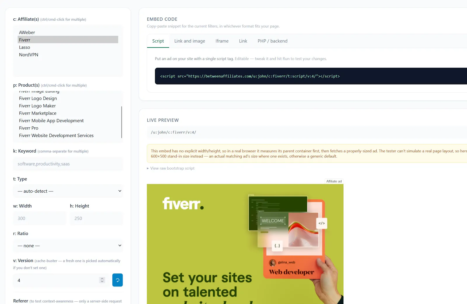 BetweenAffiliates.com screenshot 3