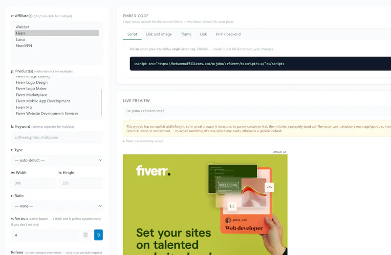 BetweenAffiliates.com screenshot 3