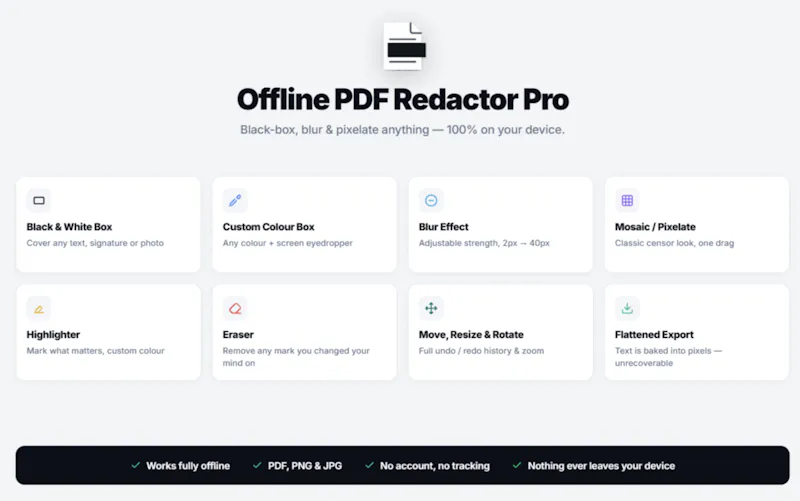Offline PDF & Image Redactor screenshot 1