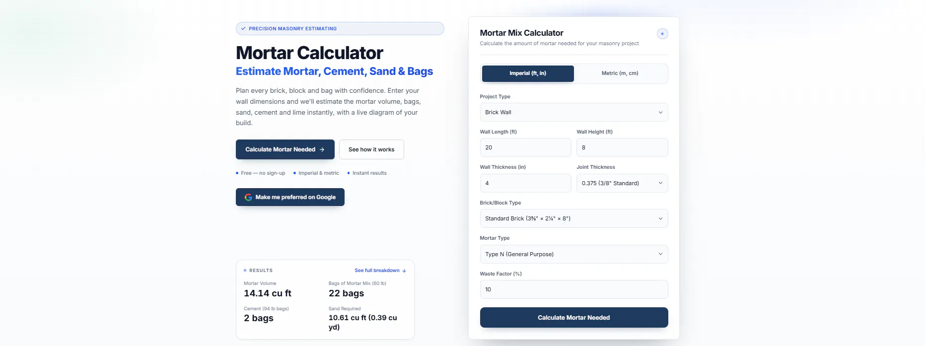 Mortar Calculator gallery image