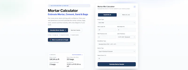 Mortar Calculator screenshot 4