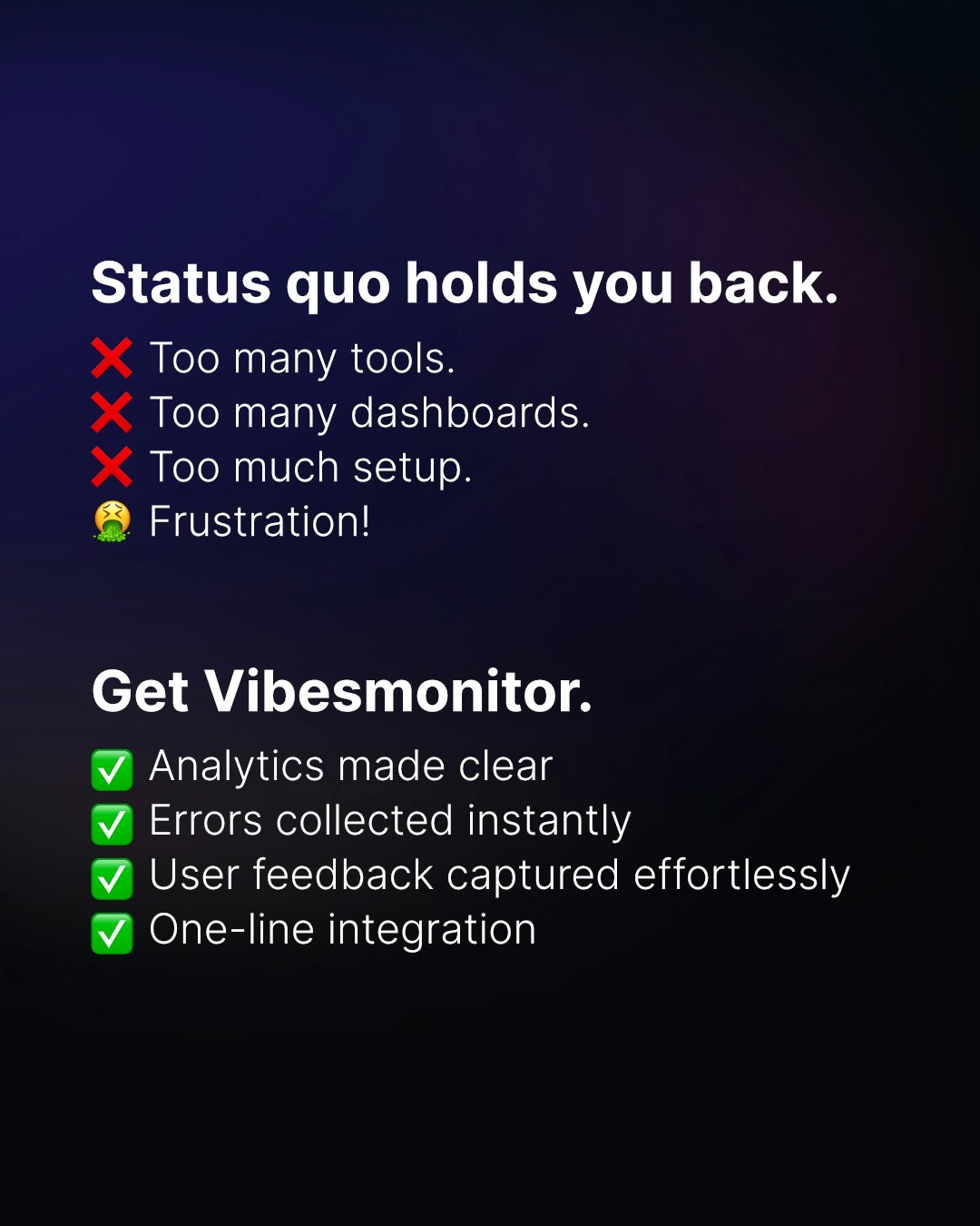 Média Vibesmonitor - Build faster with insights, error-tracking and feedback 2