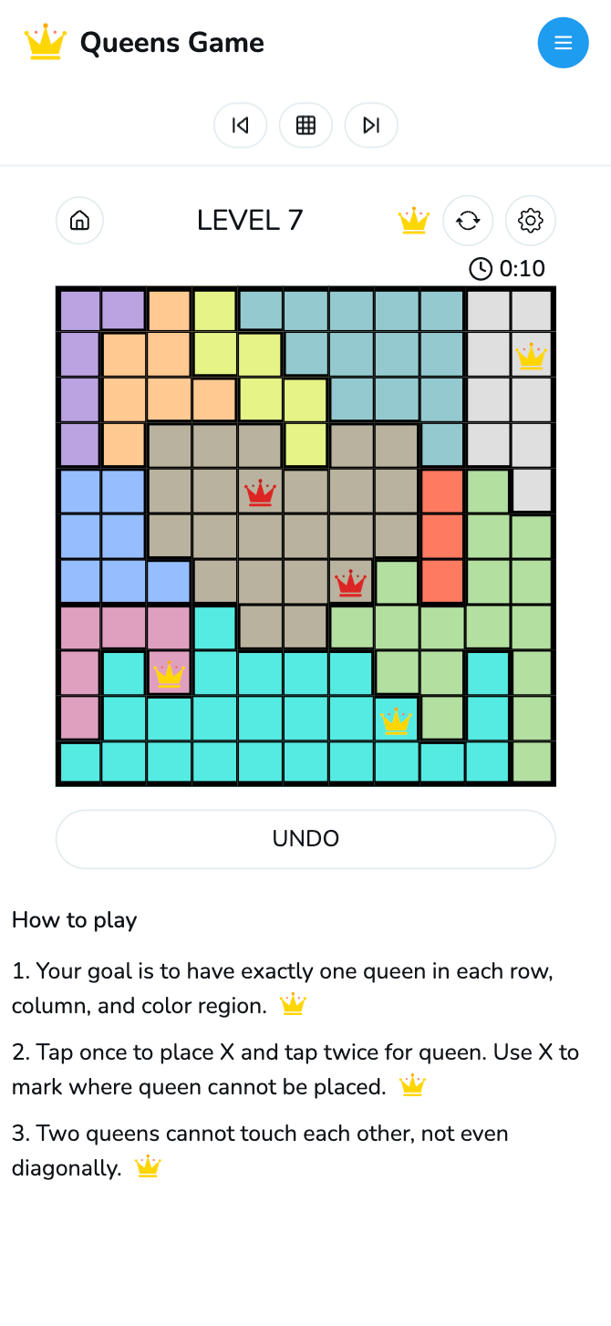 Enhanced Queens Game gallery image