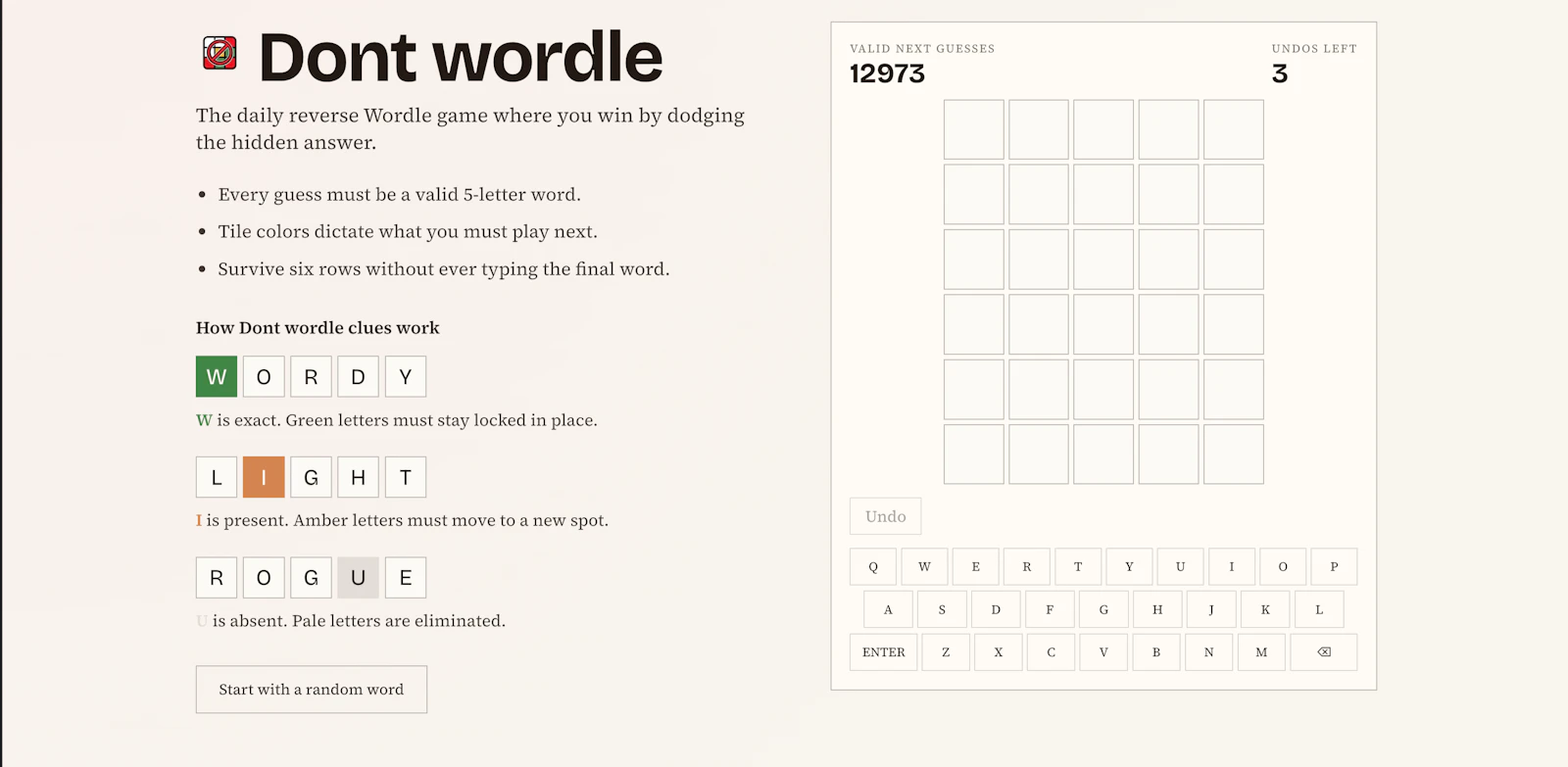 Dont Wordle screenshot 1