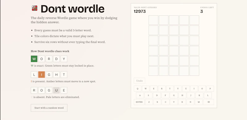 Dont Wordle screenshot 1