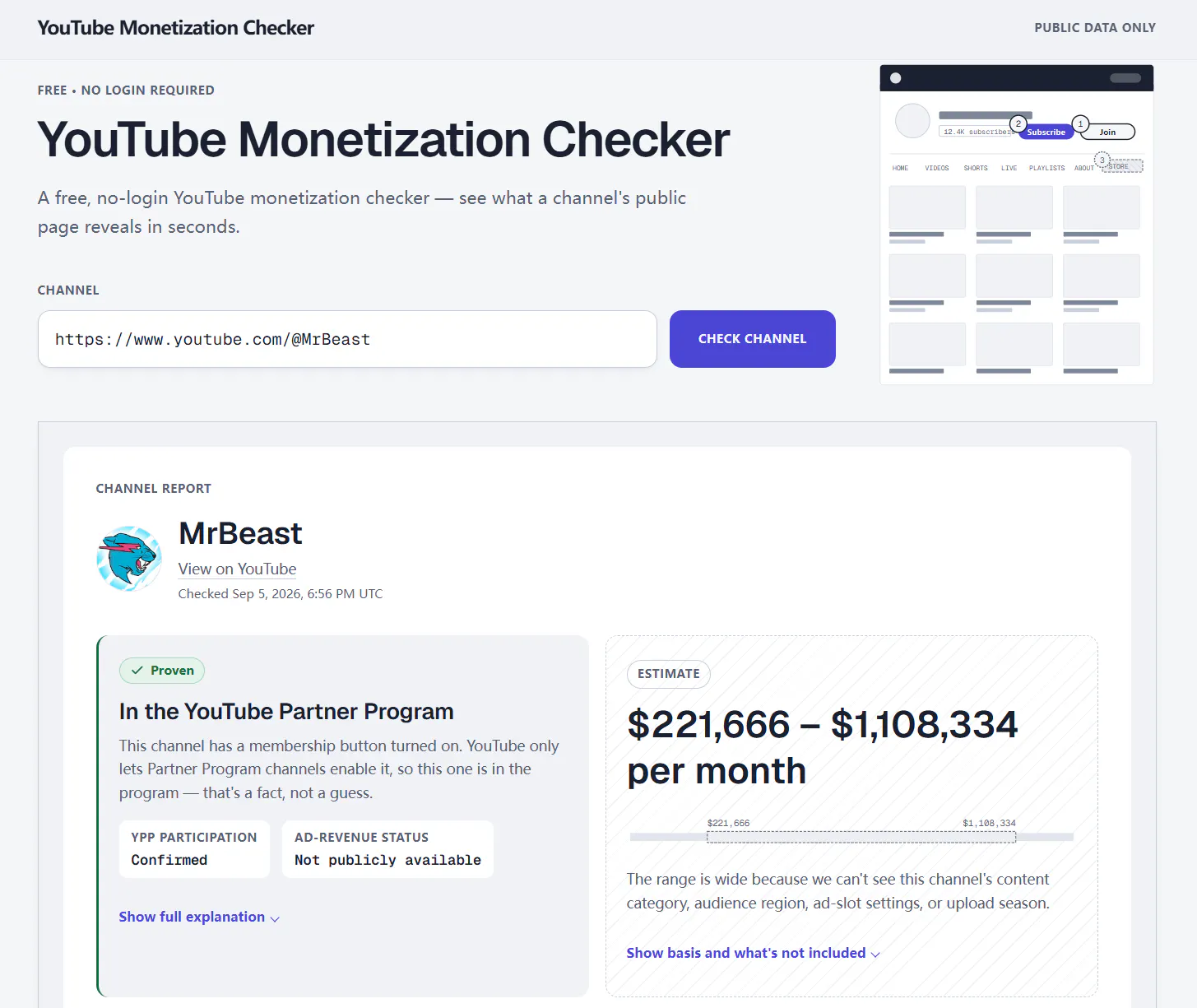 YouTube Monetization Checker gallery image