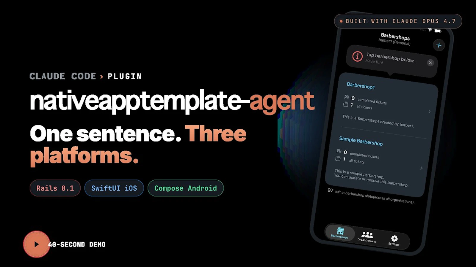 NativeAppTemplate Agent screenshot 1 (video preview)