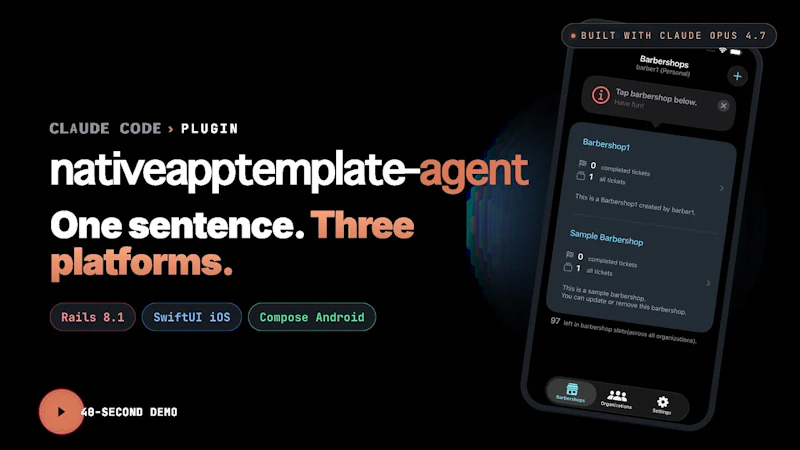 NativeAppTemplate Agent screenshot 1 (video preview)