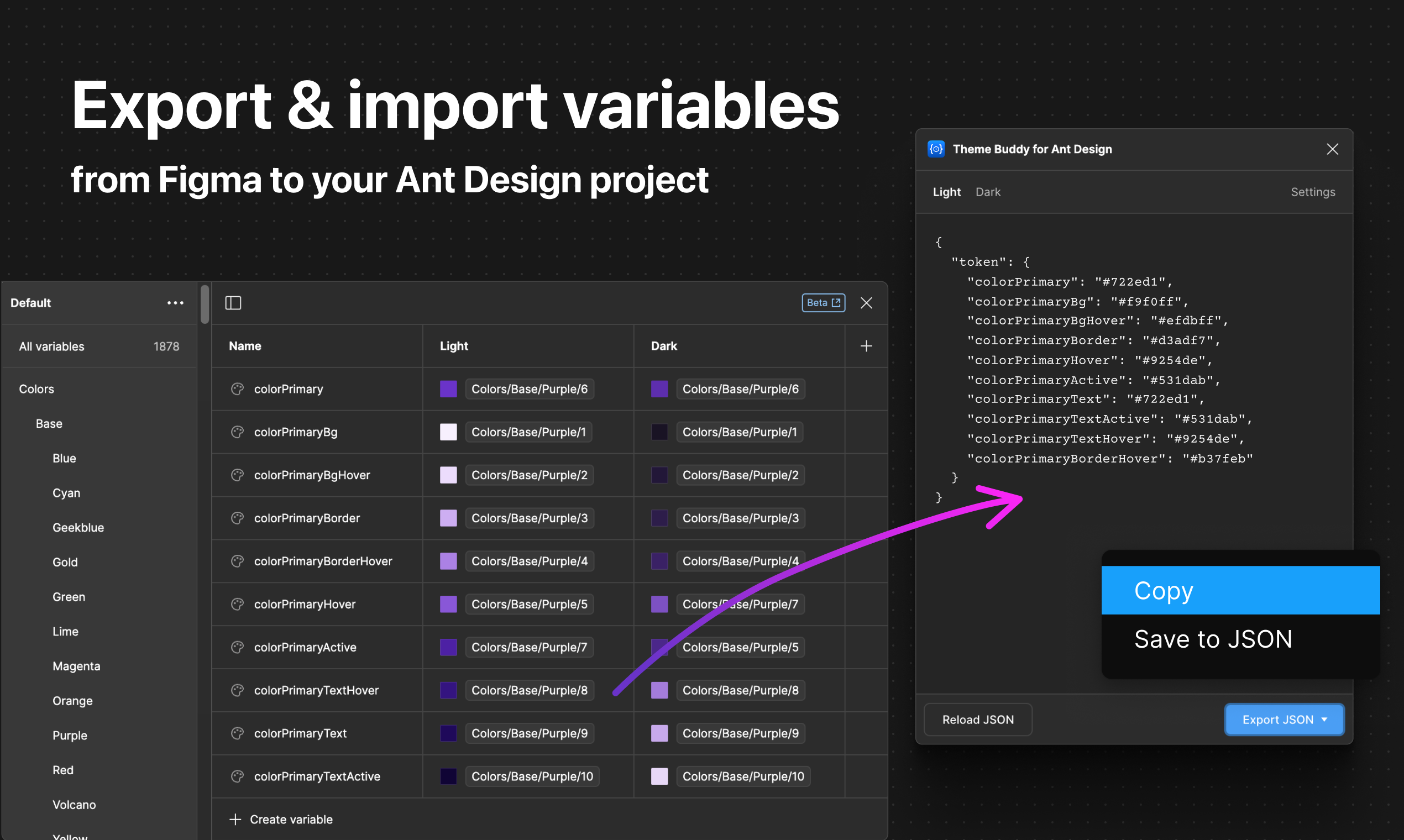 Temo Buddy Figma Plugin - Exportar e importar la configuración del tema de figma a código media 2