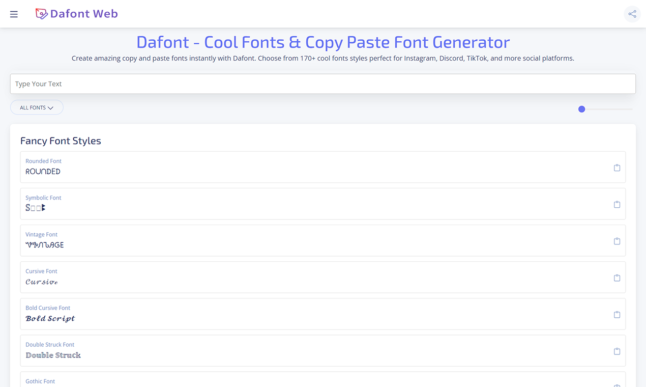 Dafont Web gallery image
