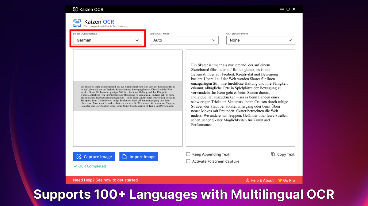 Mídia 4 de Kaizen OCR - OCR totalmente offline com 100 idiomas de suporte.Privacidade total