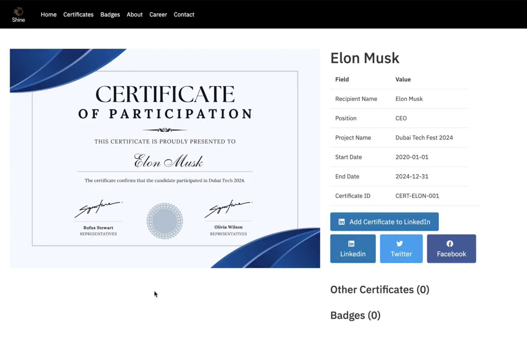 MixCertificate gallery image