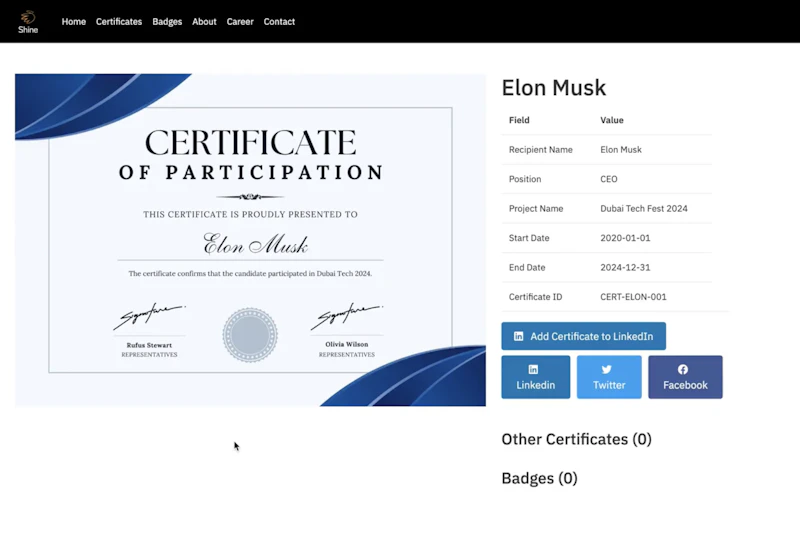 MixCertificate screenshot 3