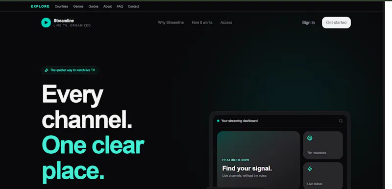 Streamline — Live TV, organized. screenshot 2