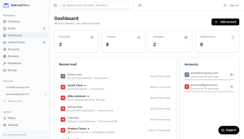 MyEmailClient screenshot 1