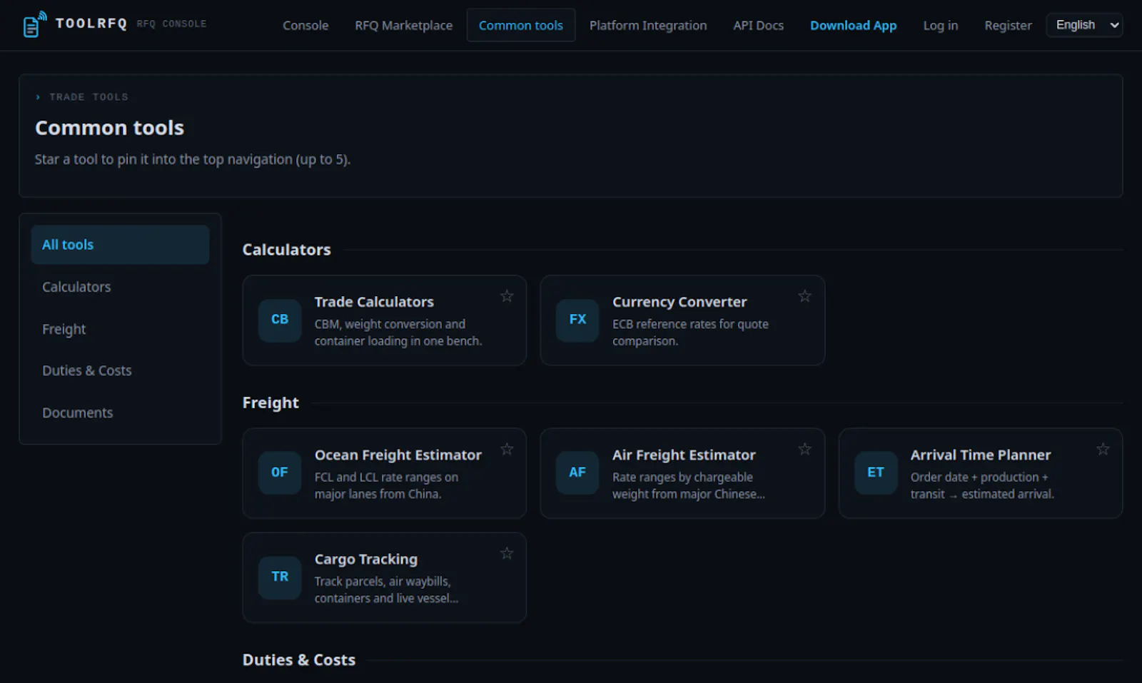ToolRFQ screenshot 2