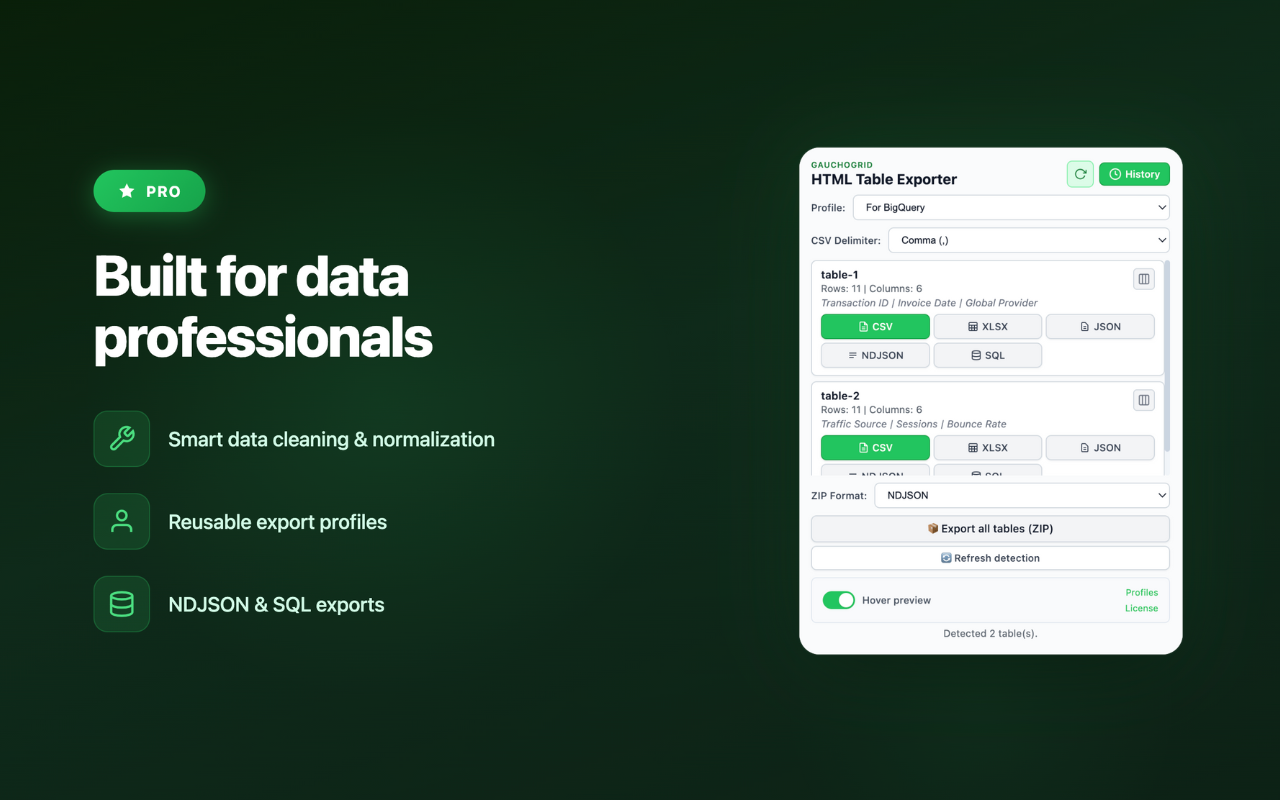 HTML Table Exporter gallery image