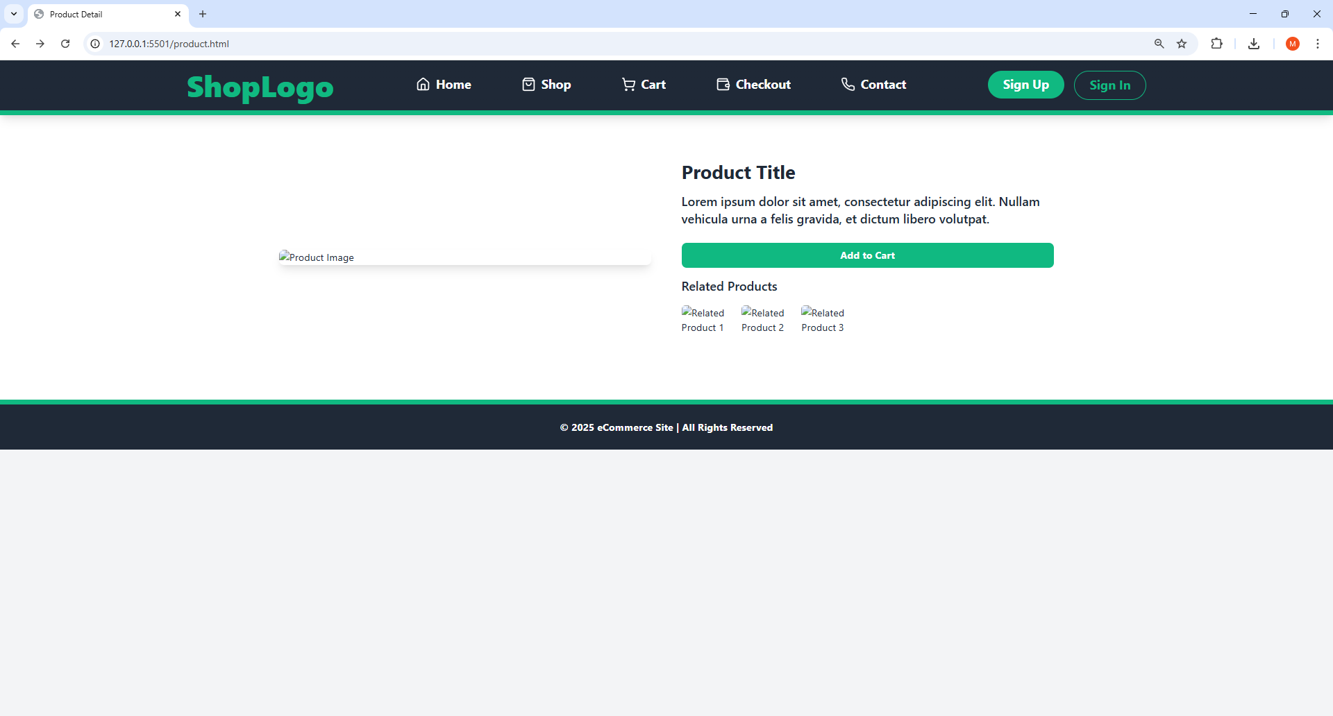 Full eCommerce Website Template gallery image