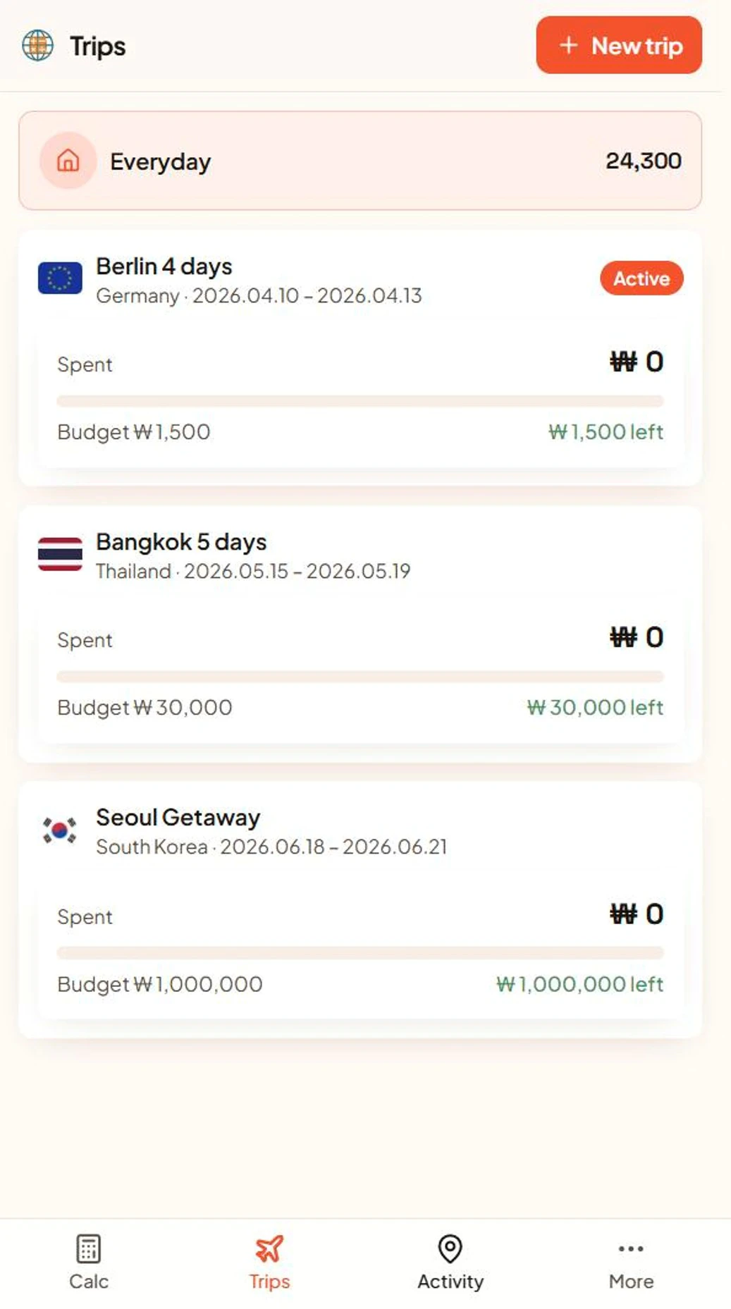 CalcTrip: offline travel calculator 截图 5