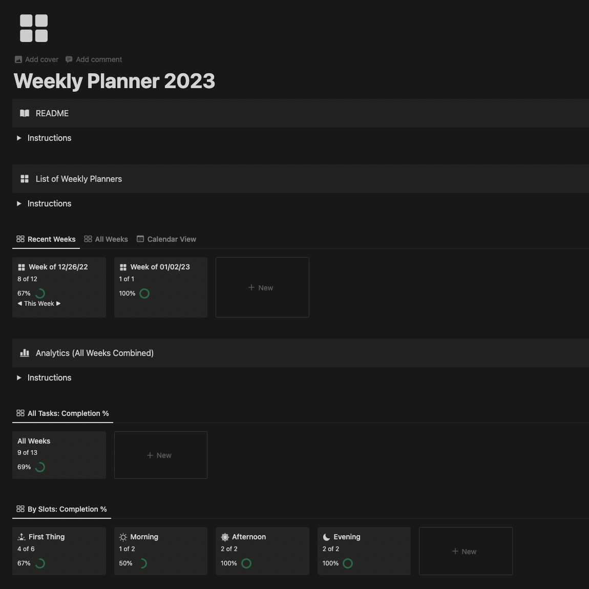 Weekly Planner 2023 ▶︎ Notion Template