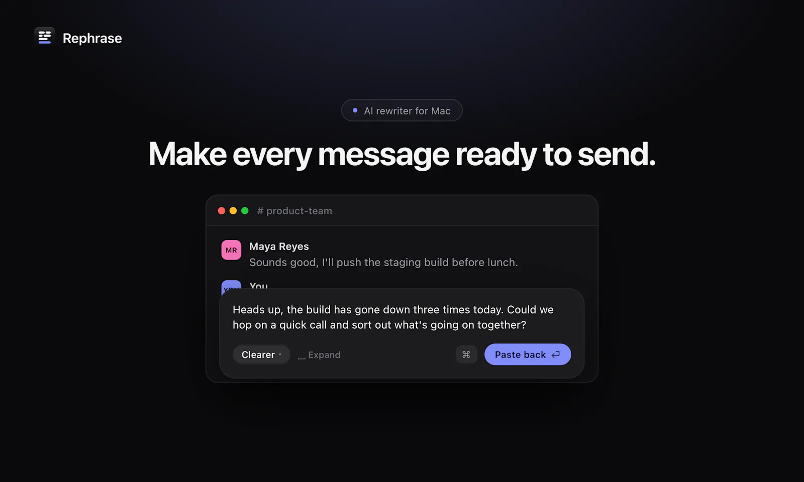Rephrase screenshot 1