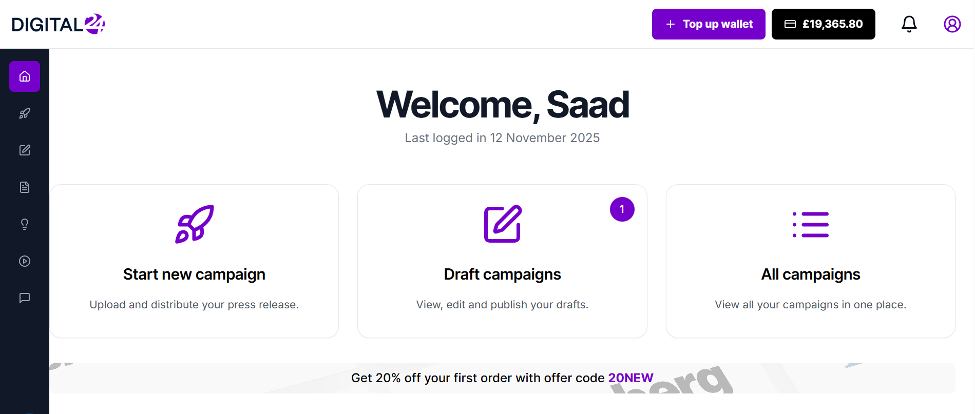 Digital24 - Main screenshot showing features and interface