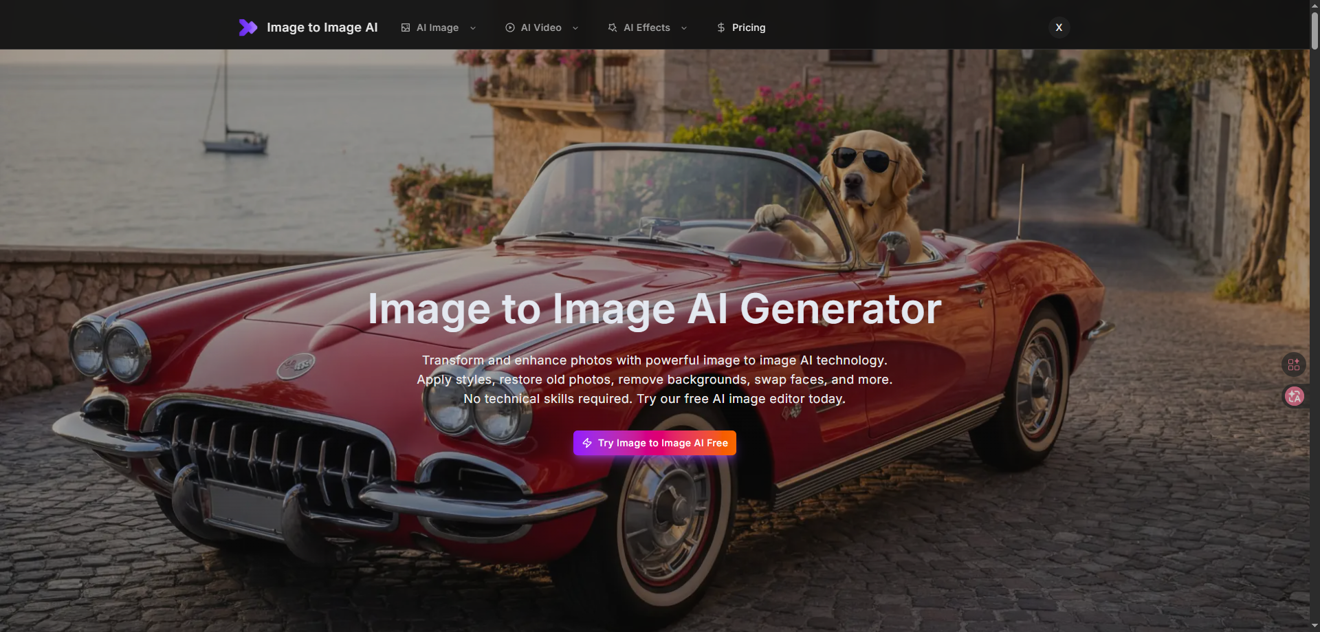 Image to Image AI - Main product screenshot demonstrating key features and user interface