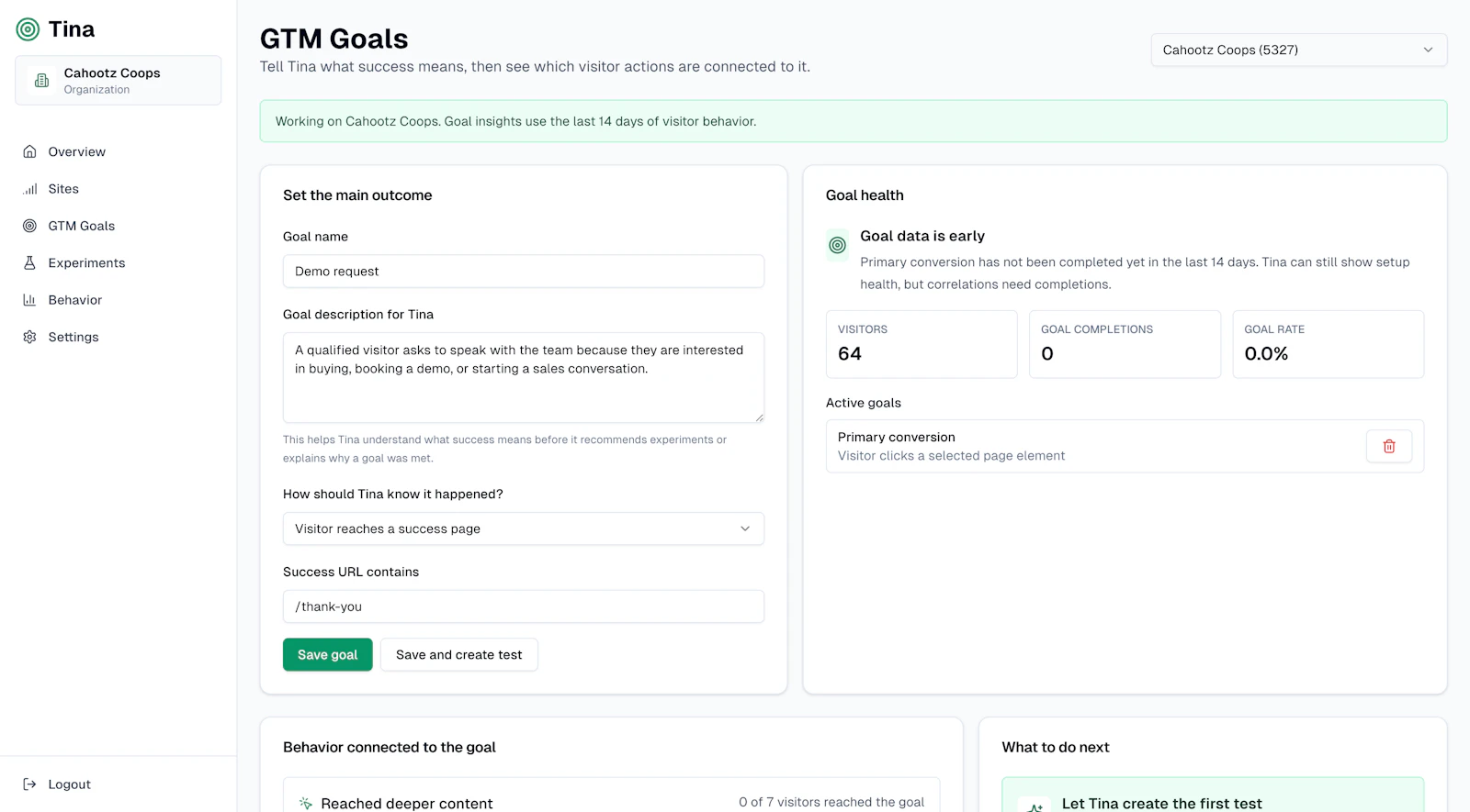Tina - Automated GTM screenshot 1