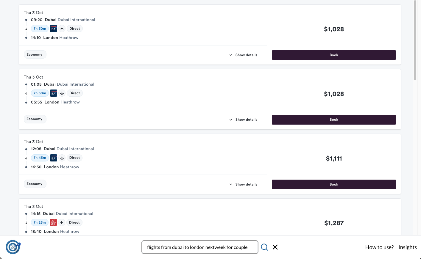 fin.flights - AI-powered flight search with natural language queries media 3