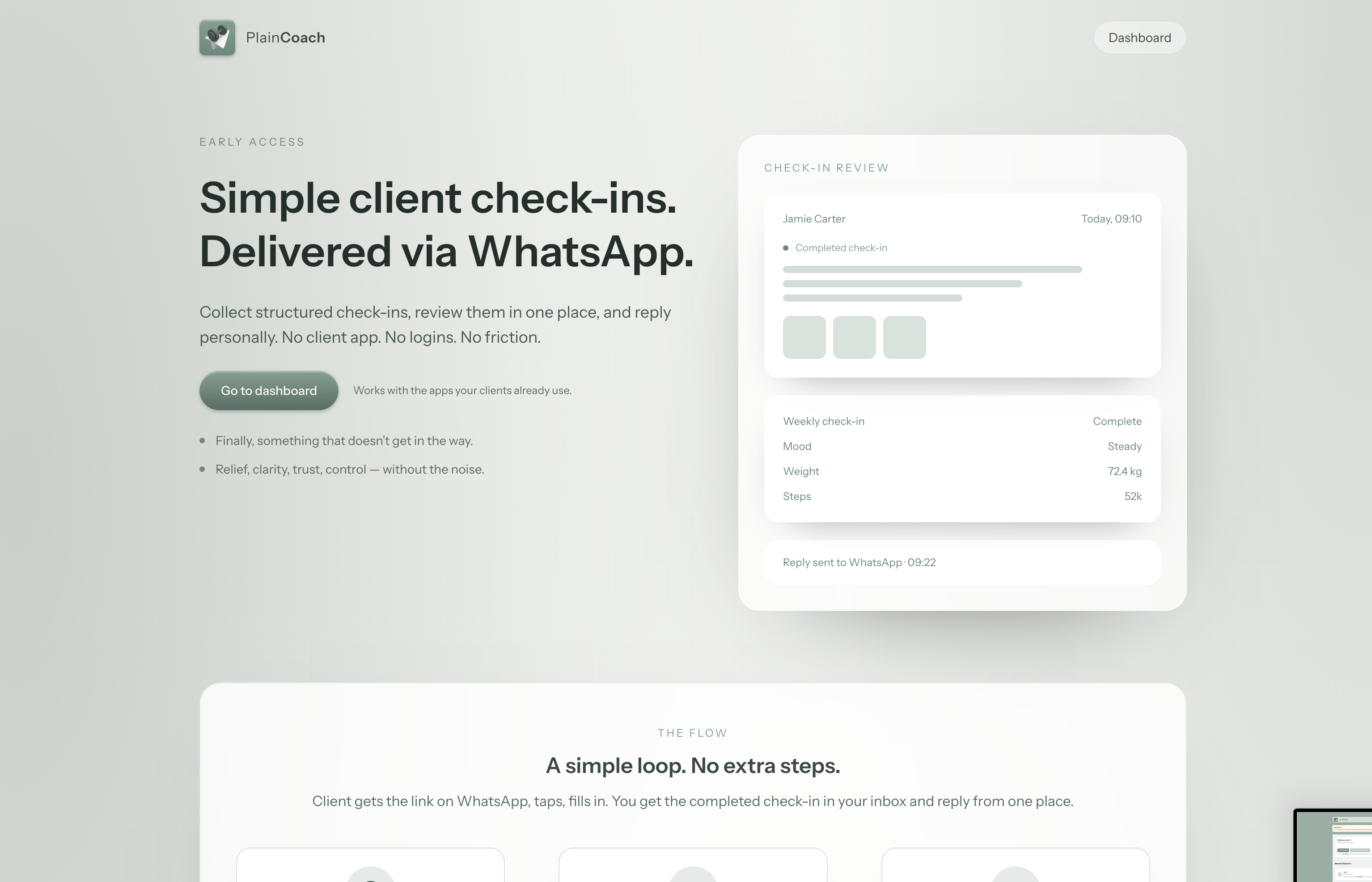 PlainCoach - Main product screenshot demonstrating key features and user interface