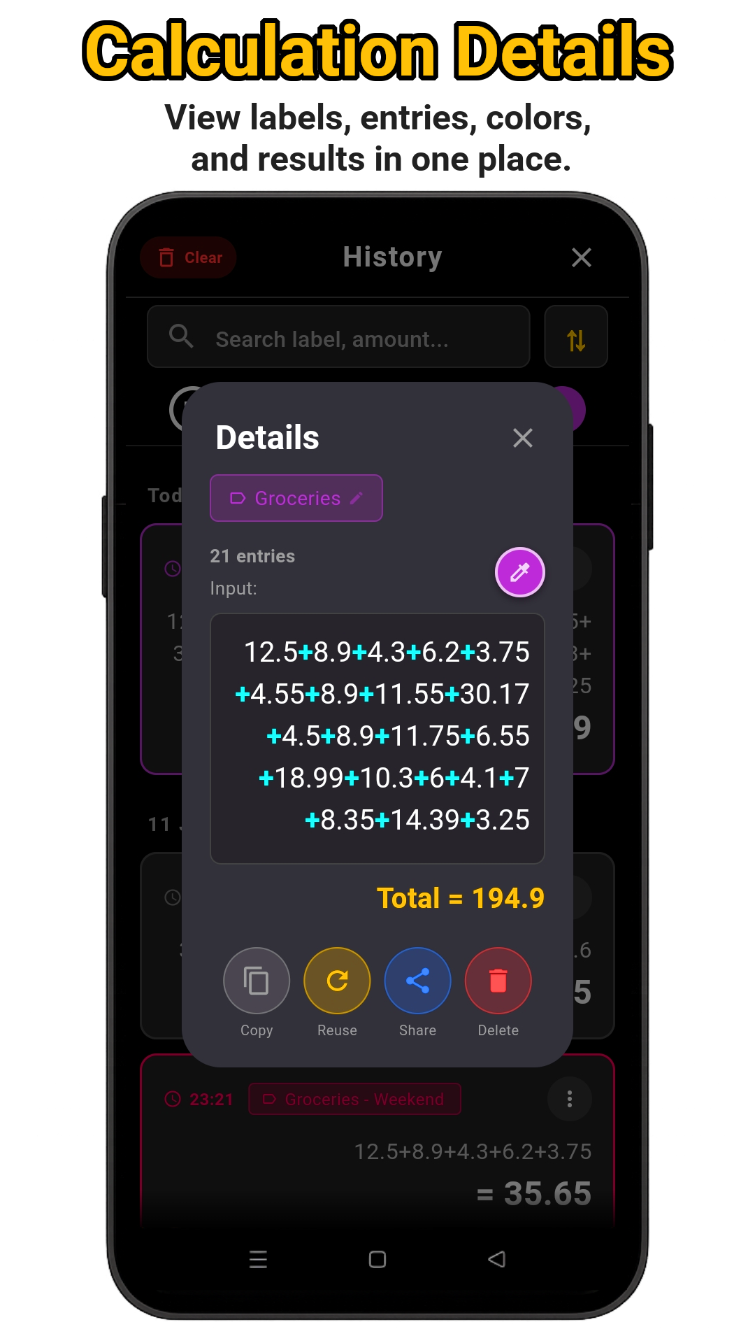 Smartz Calculator with History - Screenshot 4 showing product features and functionality