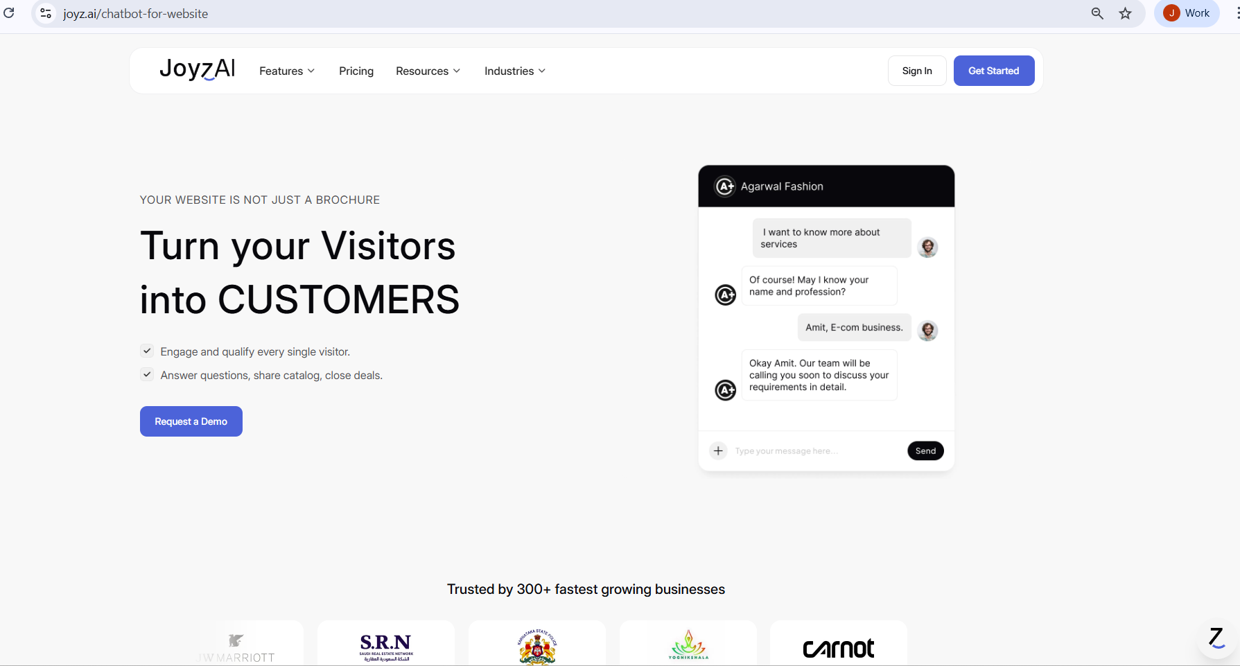 Joyz AI - Main product screenshot demonstrating key features and user interface