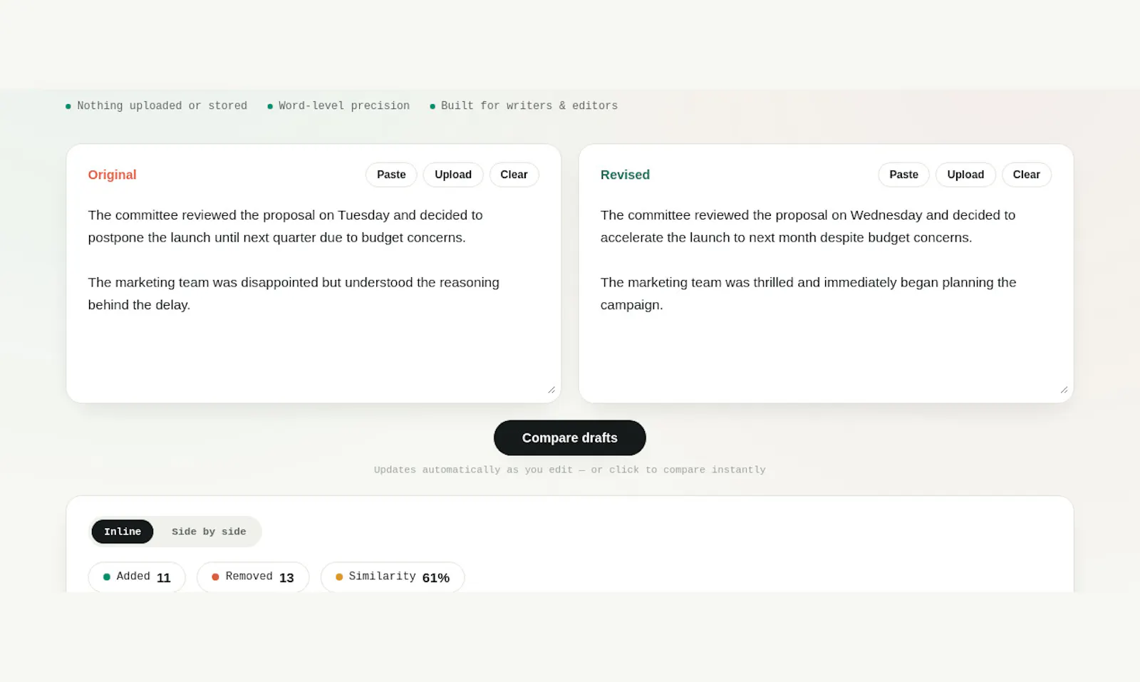 Draft Diff & Revision Checker screenshot 4
