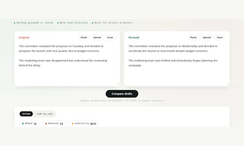 Draft Diff & Revision Checker screenshot 4
