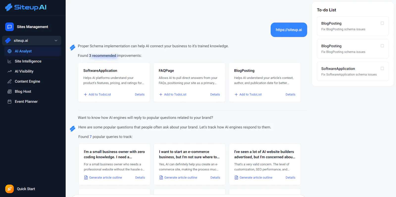 SiteupAI screenshot 2