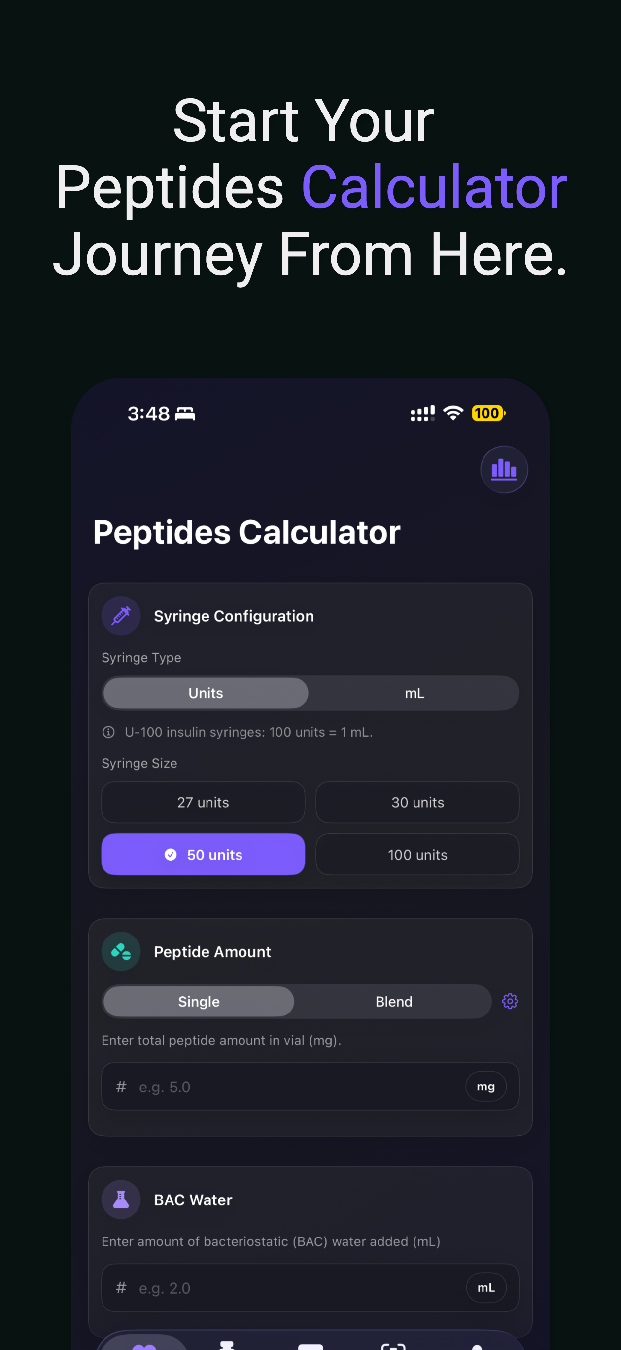 Peptides Calculator - Screenshot 4 showing product features and functionality