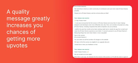 Product Hunt Message Templates gallery image