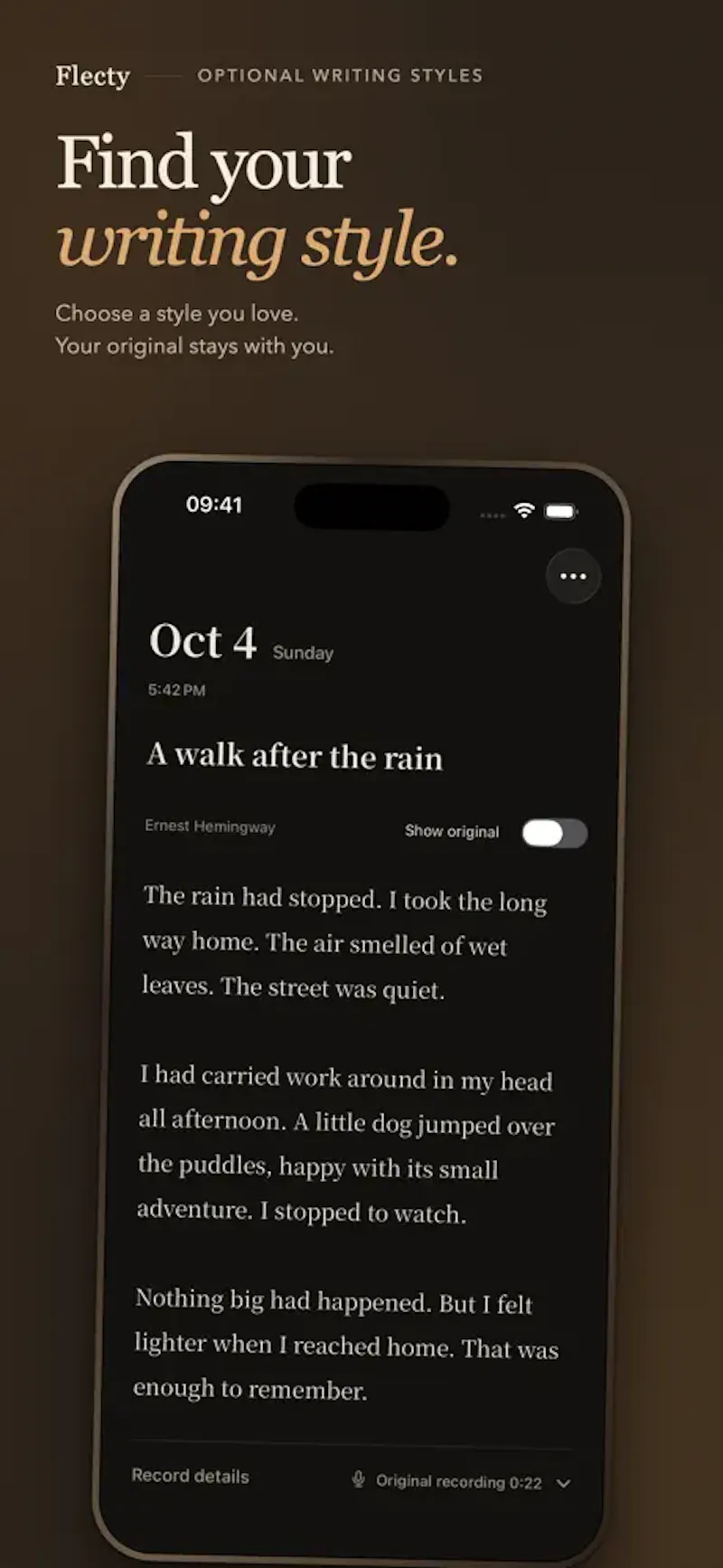 Flecty - voice journal app screenshot 4