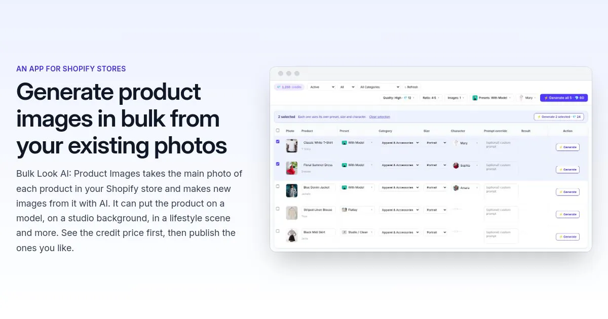 Bulk Look AI: Product Images gallery image