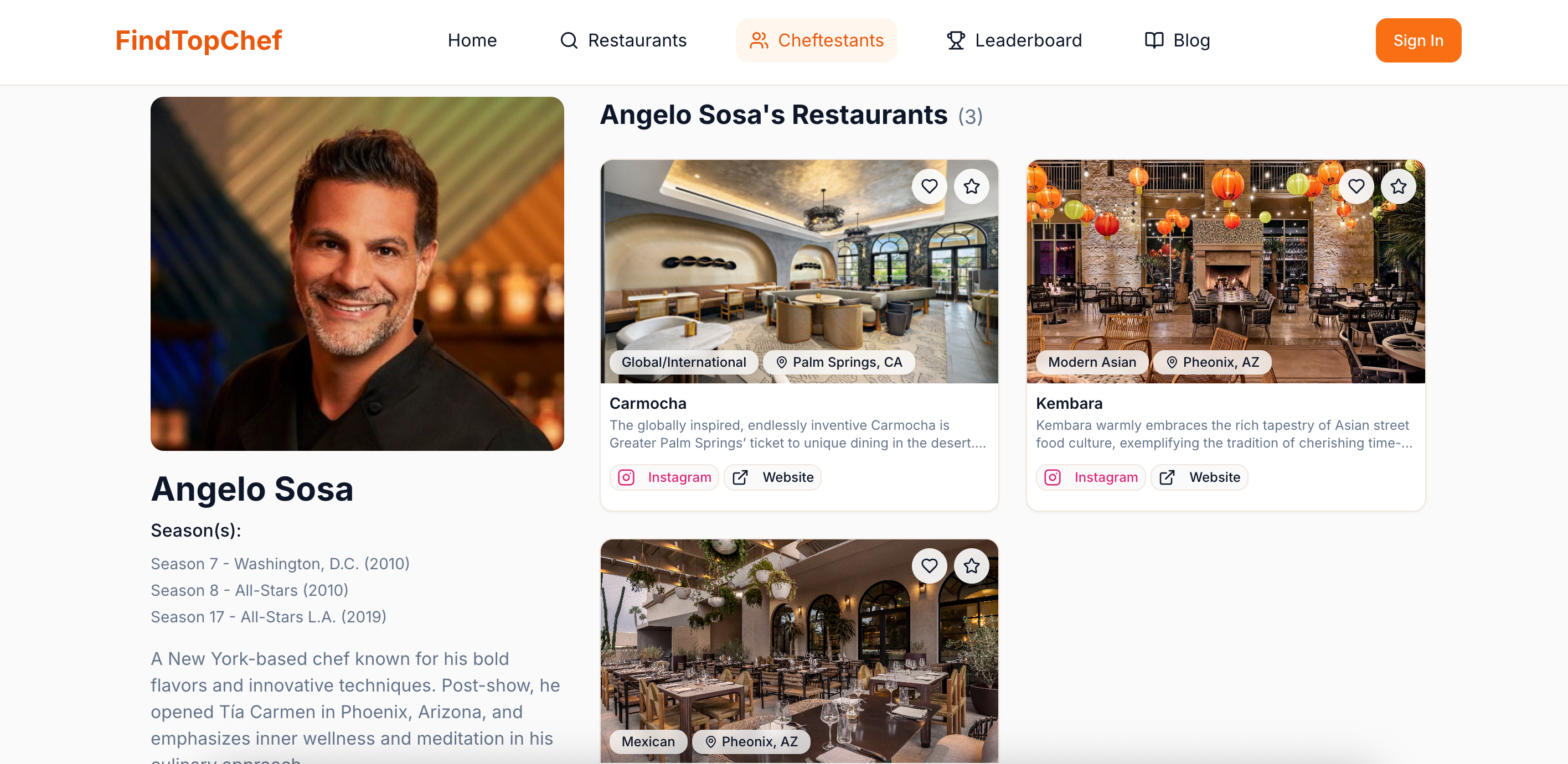 Mídia 2 de Encontre os melhores restaurantes de chef em todo o mundo - Rastreie todos os restaurantes de concorrentes do Top Chef, tudo em um só lugar