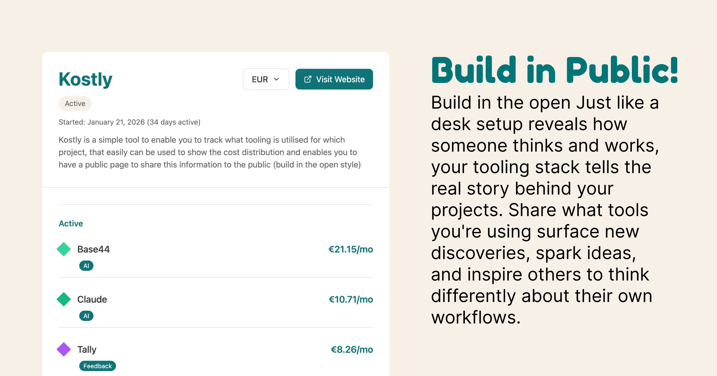 Kostly - Screenshot 2 showing product features and functionality