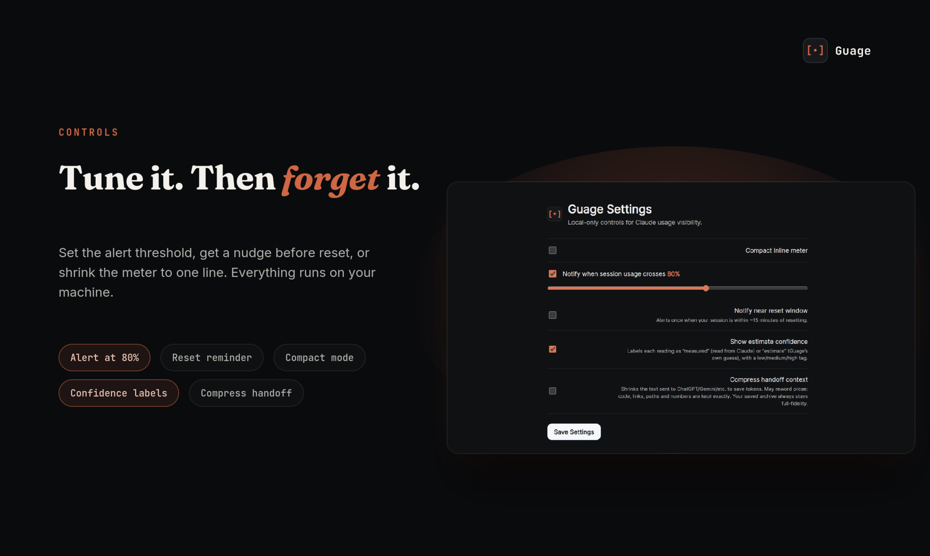 Guage — Claude usage tracker gallery image