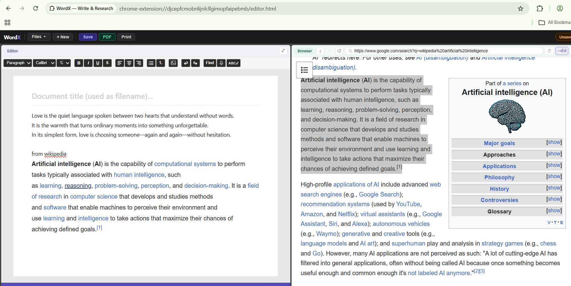 WordX--Write and Research (side by side) gallery image